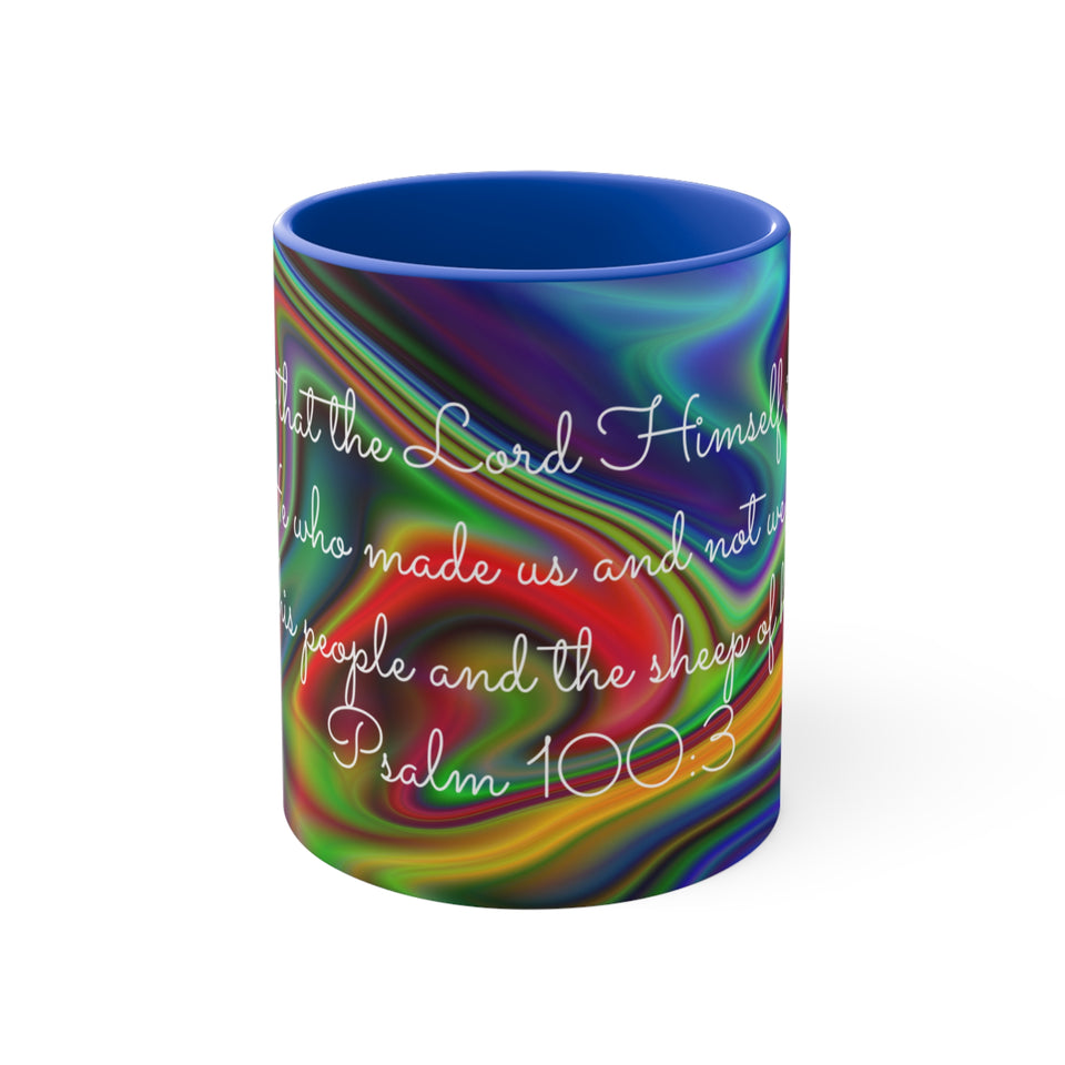 59CMSM  Colorful Marble Psalms 100:3 Mug