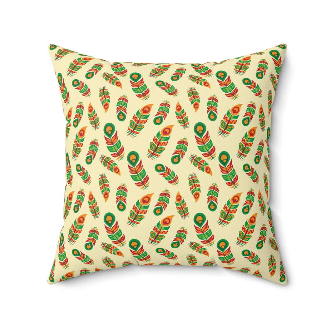 43PCF  Peacock Feather Pillow