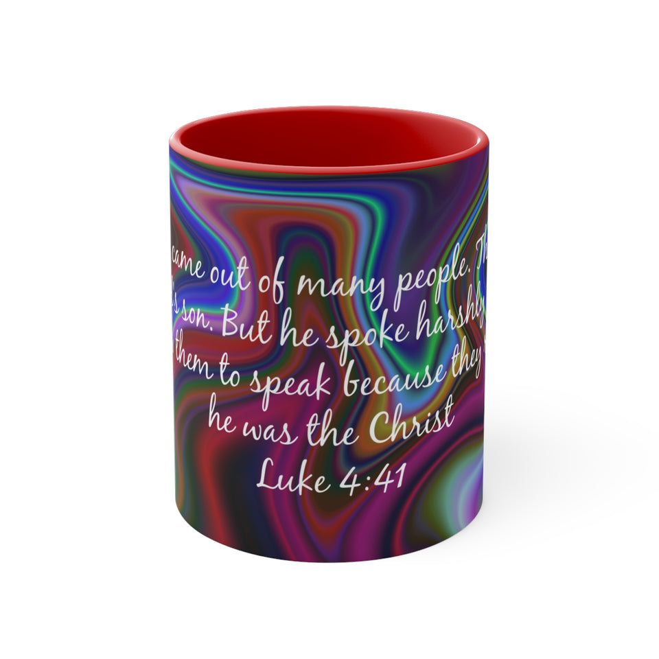 82CMSM  Colorful Marble Luke 4:41 Mug