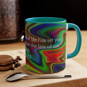 38CMSM  Colorful Marble Romans 8:2  Mug