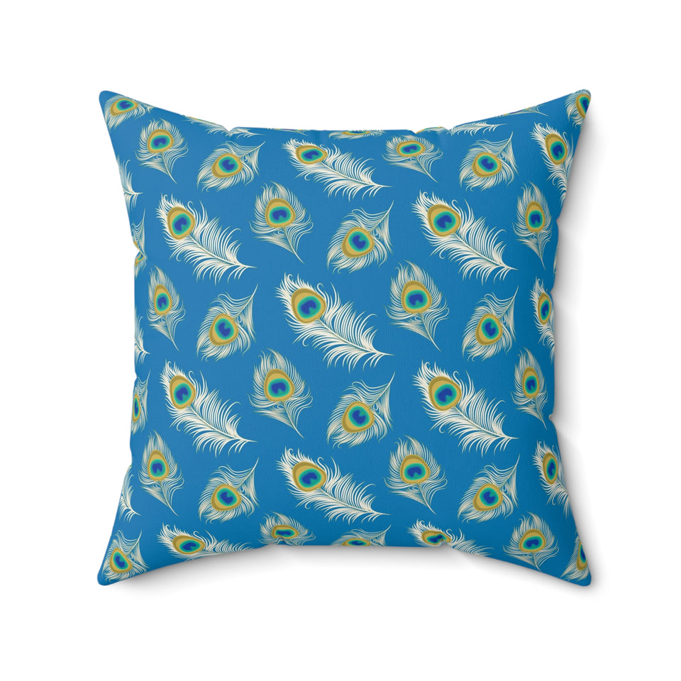 19PCF  Peacock Feather Pillow