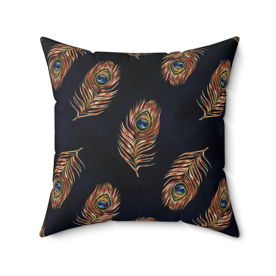 56PCF  Peacock Feather Pillow