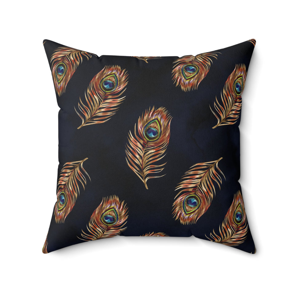 56PCF  Peacock Feather Pillow