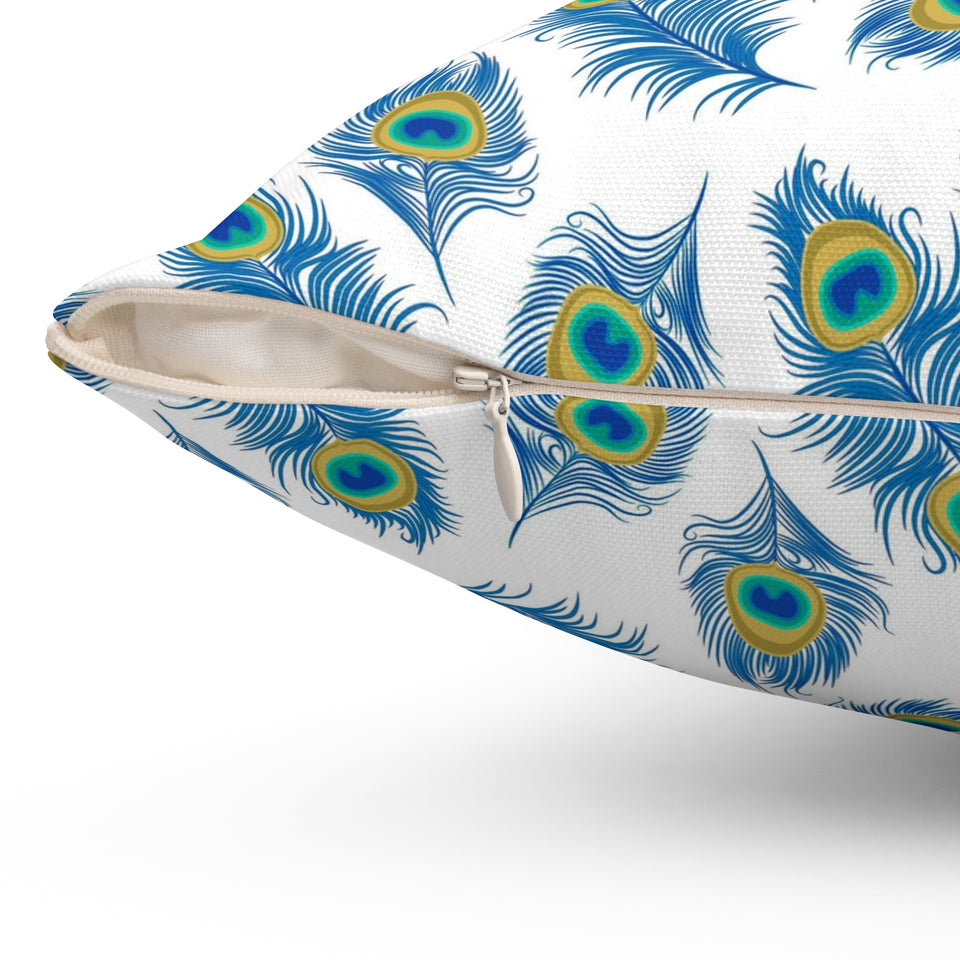 17PCF  Peacock Feather Pillow