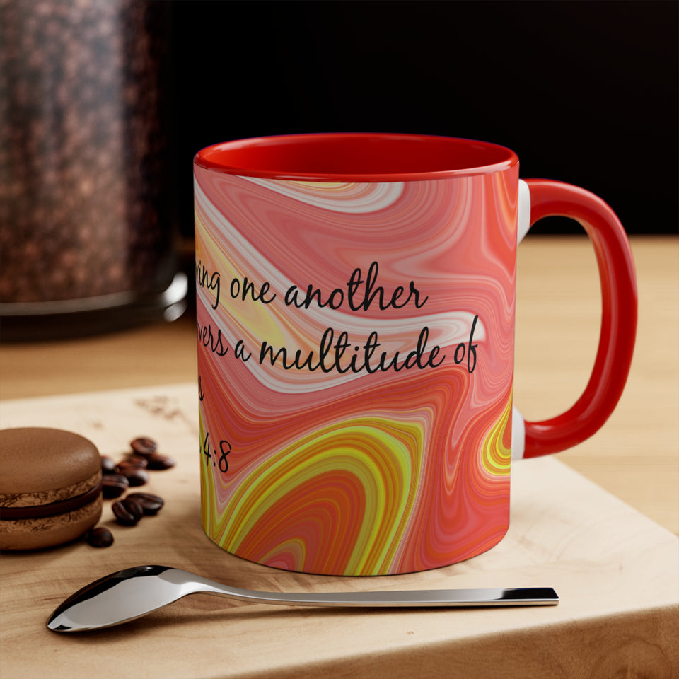 19CMSM  Colorful Marble 1 Peter 4:8 Mug