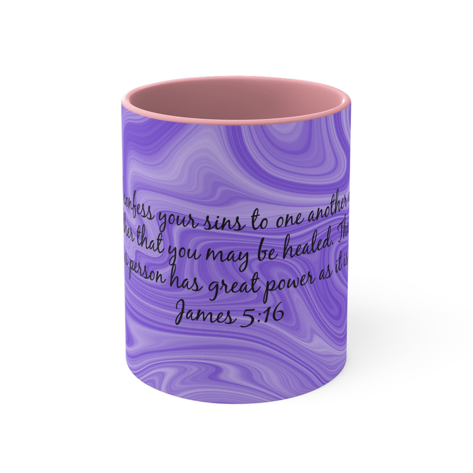 12CMSM  Colorful Marble James 5:16 Mug