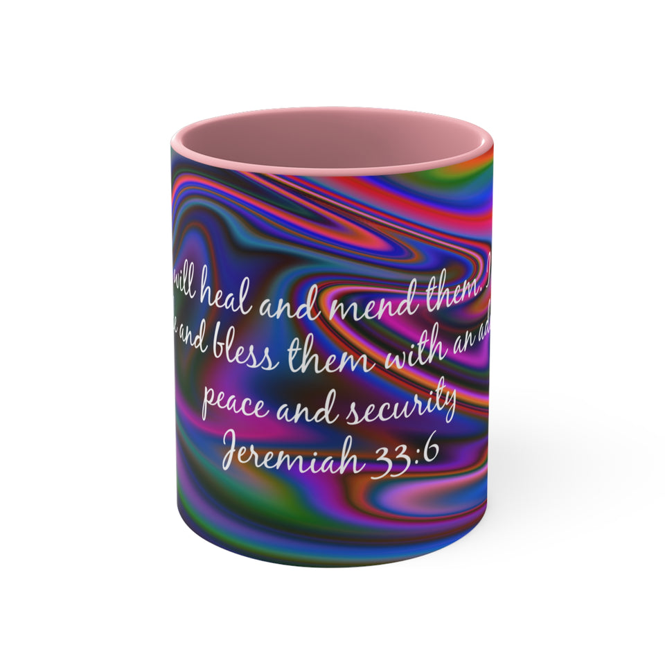 67CMSM  Colorful Marble Jeremiah 33:6 Mug