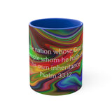 23CMSM  Colorful Marble Psalms 33:12 Mugs