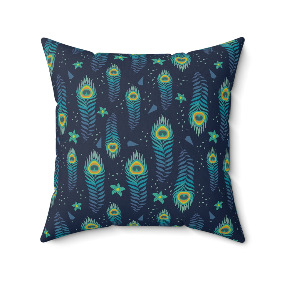 49PCF  Peacock Feather Pillow