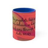 21CMSM  Colorful Marble Acts 10:43 Mug