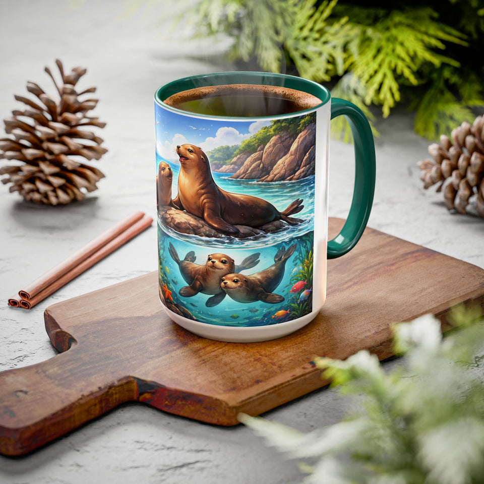 AM34  Sea Lion Family Mug