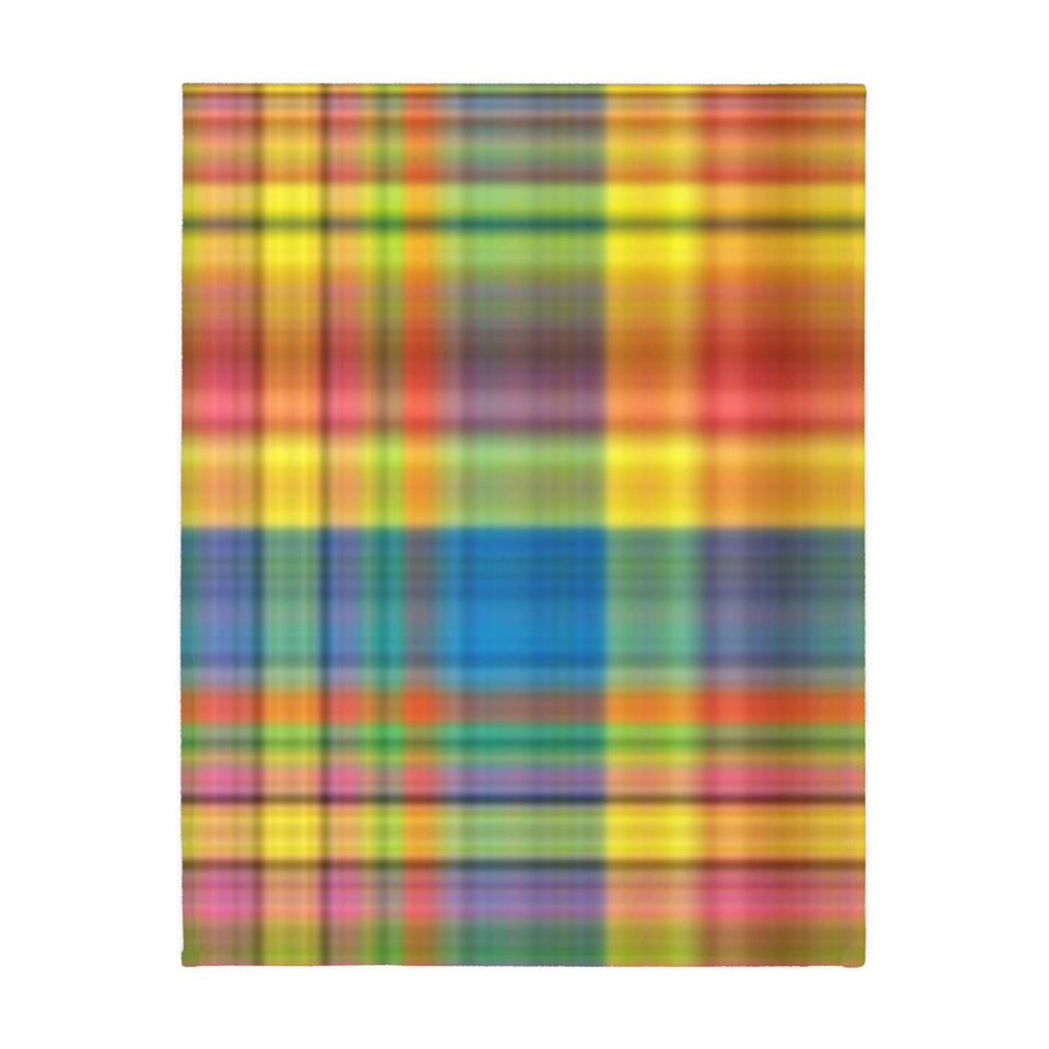 69CB  Colorful Plaid Blanket