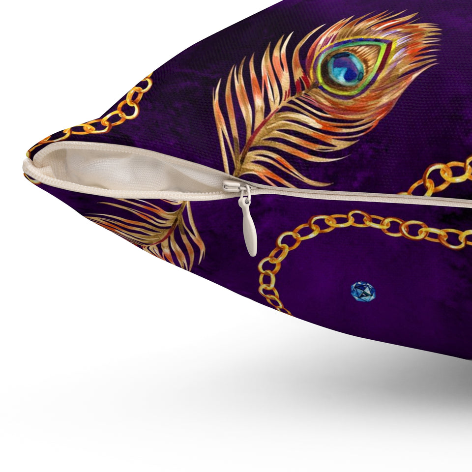 39PCF  Peacock Feather Pillow