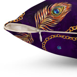 39PCF  Peacock Feather Pillow