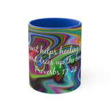 75CMSM  Colorful Marble Proverbs 17:22 Mug
