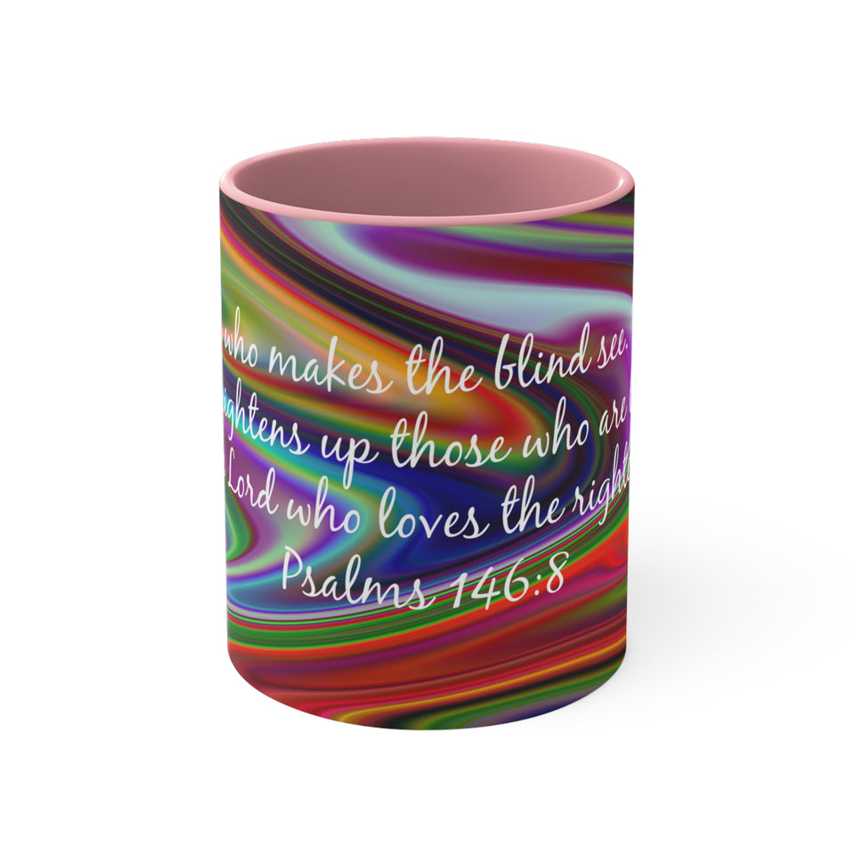 73CMSM  Colorful Marble Psalms 146:8 Mug