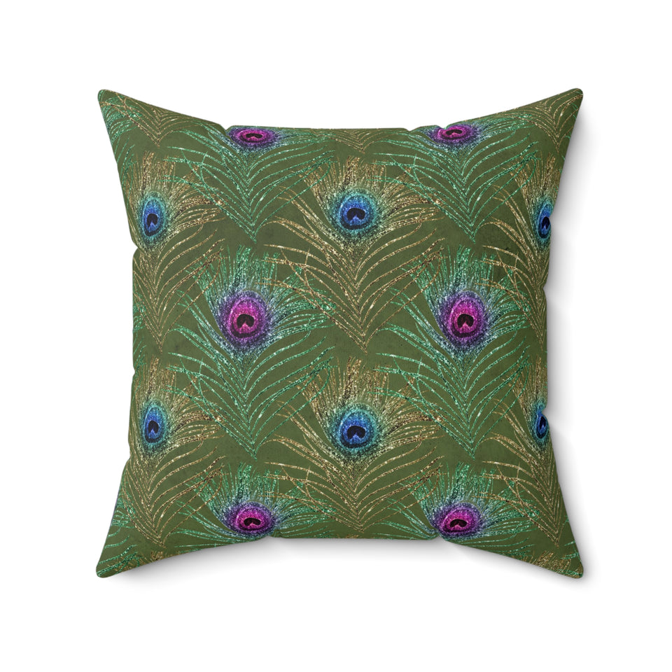 9PCF  Peacock Feather Pillow