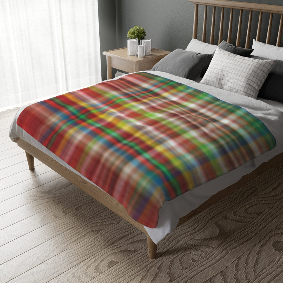 42CB  Colorful Plaid Blanket