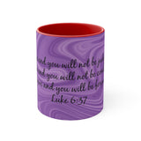 10CMSM  Colorful Marble and Luke 6:37 Mug