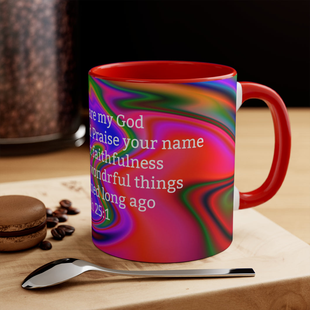 83CMSM  Colorful Marble Isaiah 25:1 Mug