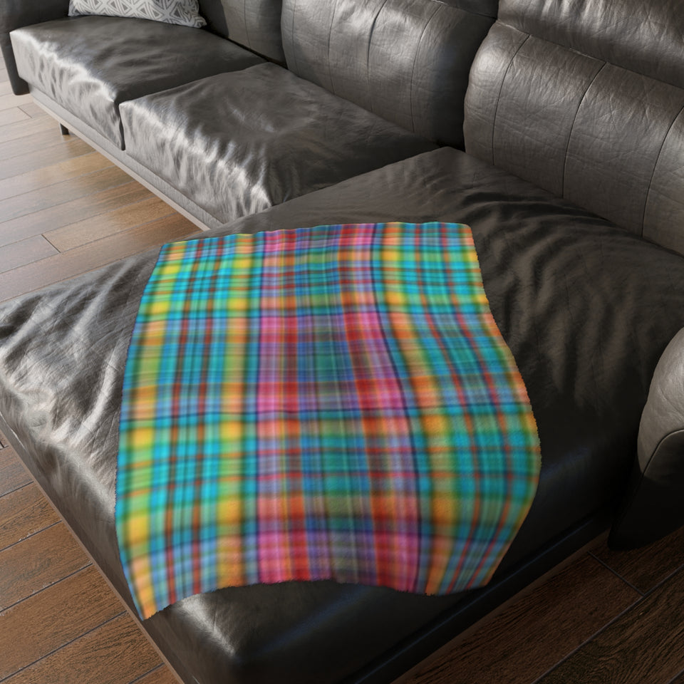 68CB  Colorful Plaid Blanket