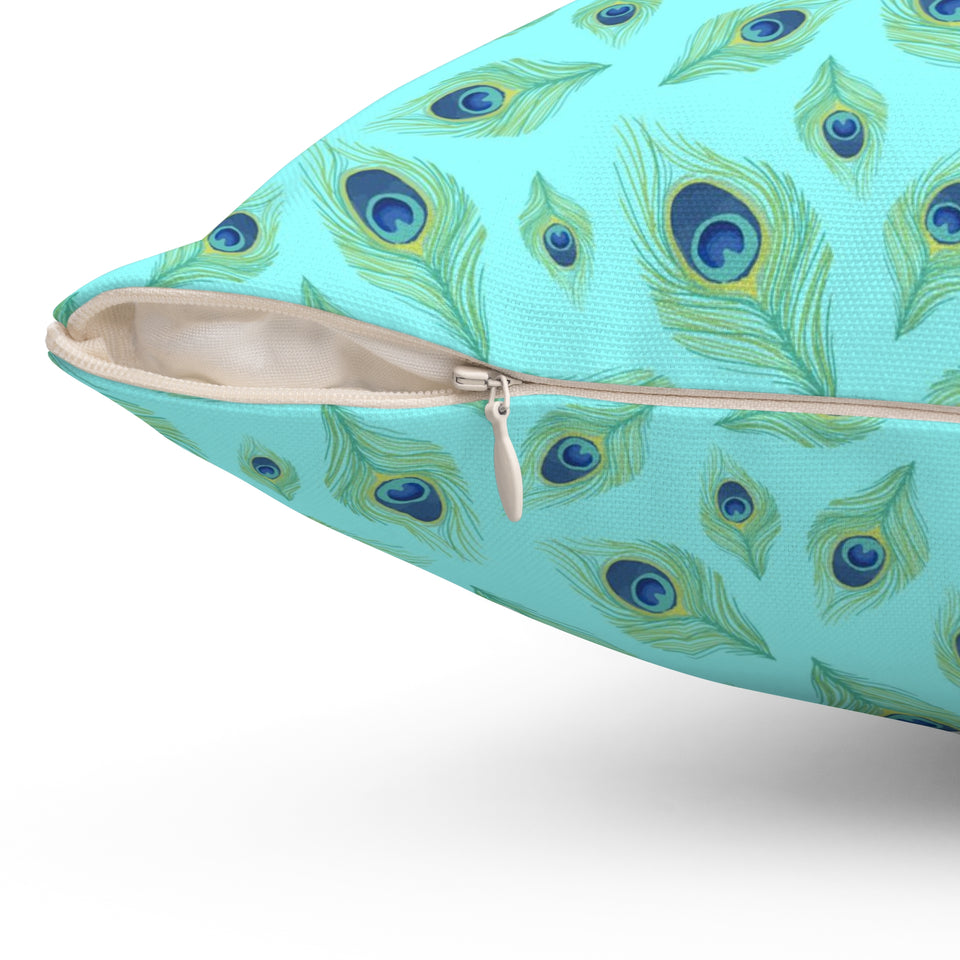 64PCF  Peacock Feather Pillow