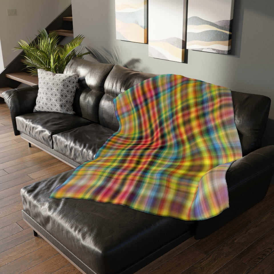 59CB  Colorful Plaid Blanket