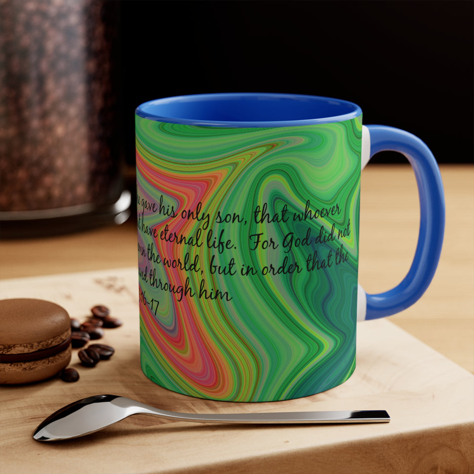 7CMSM  Colorful Marble John 3:16-17  Mug