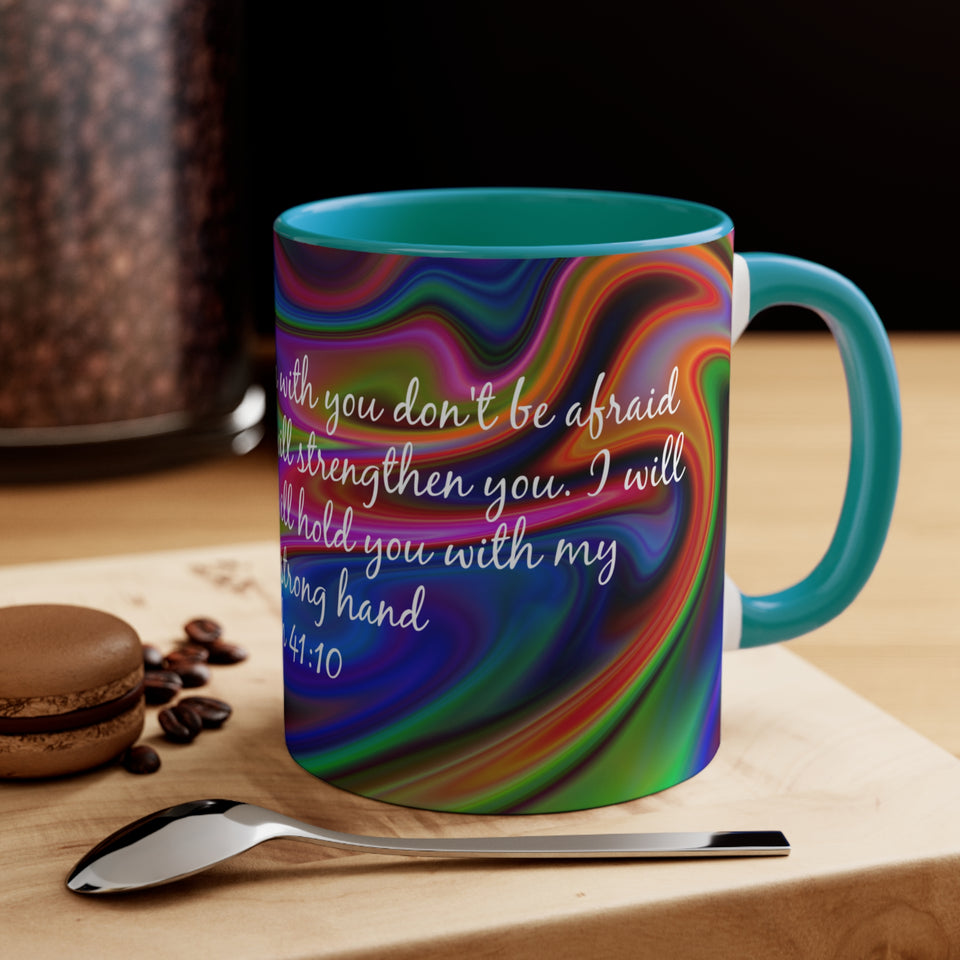 77CMSM  Colorful Marble Isaiah 41:10  Mug
