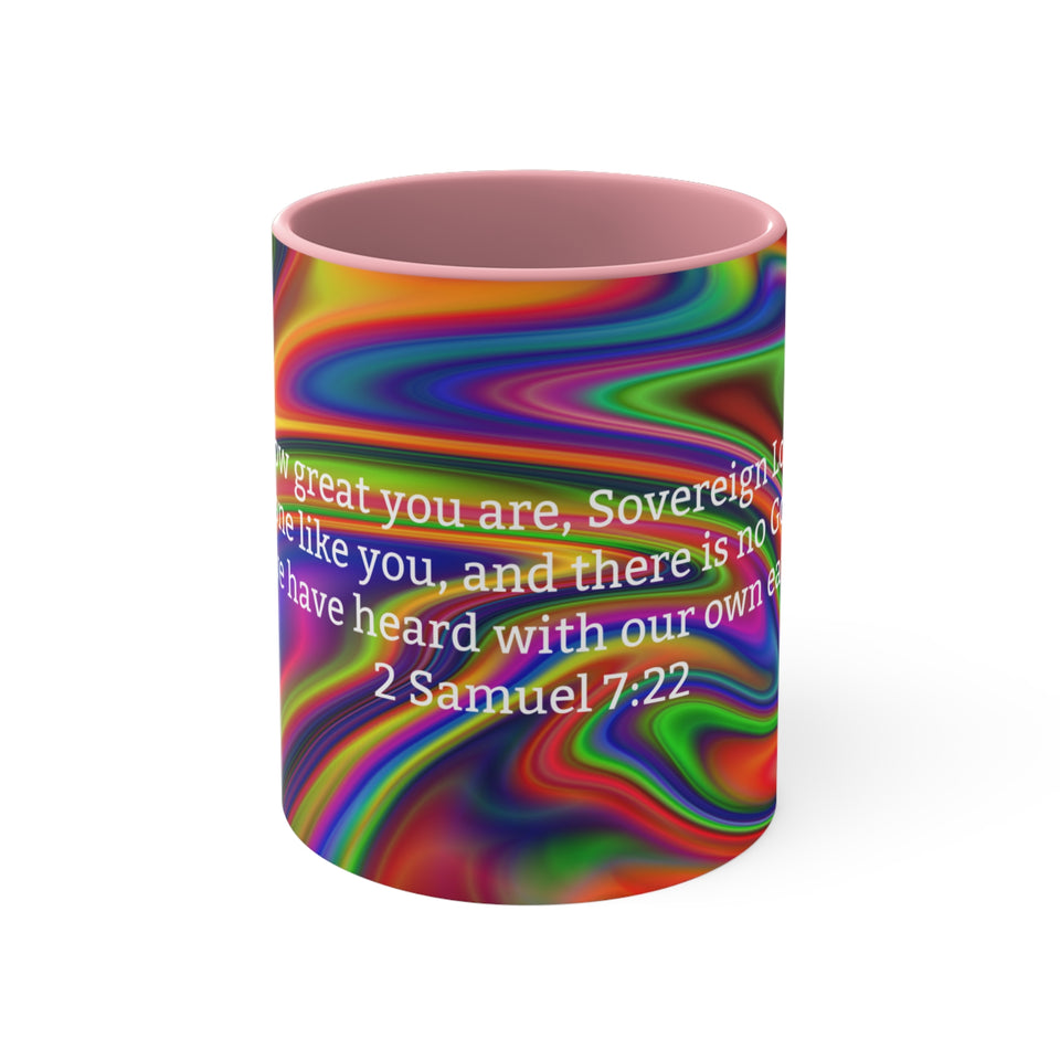 43CMSM  Colorful Marble 2 Samuel 7:22 Mug
