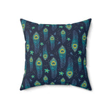 49PCF  Peacock Feather Pillow