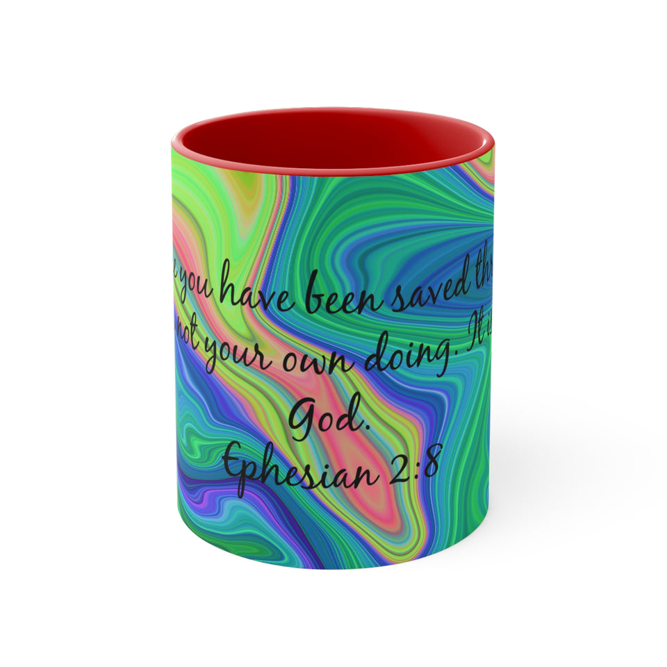 2CMSM Colorful Marble Ephesians 2:8 Mug