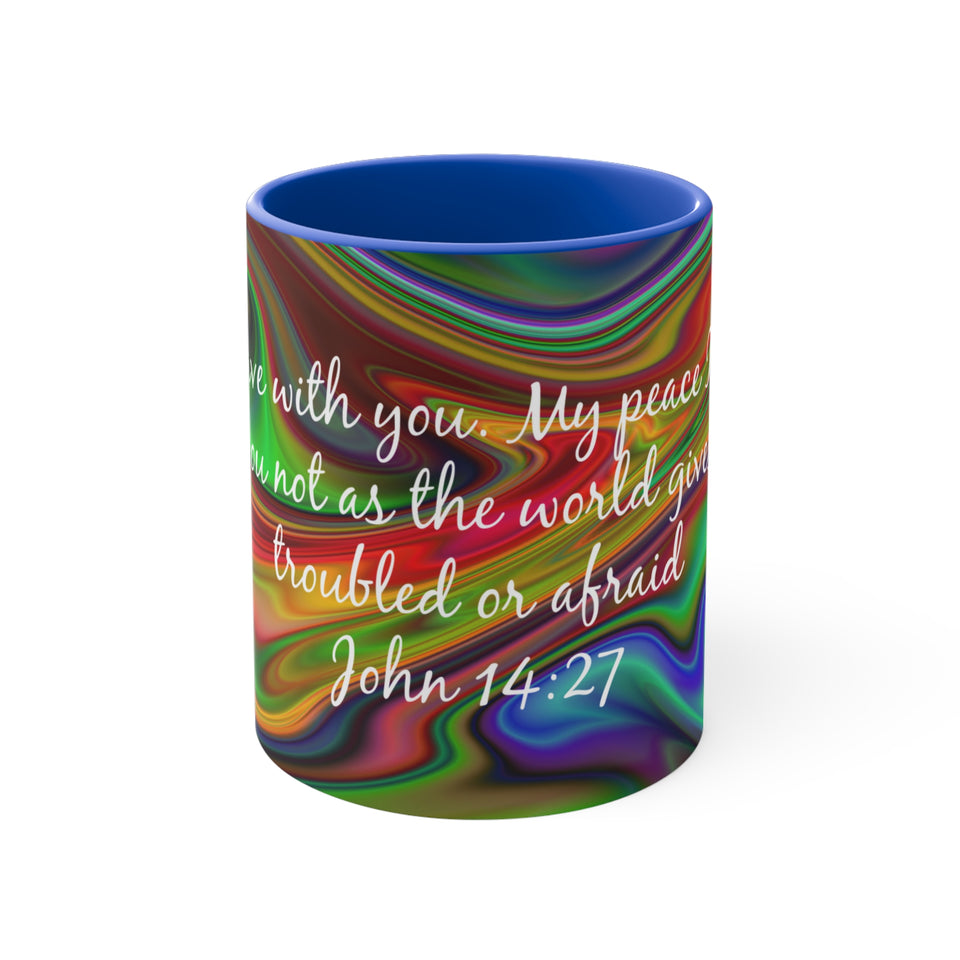 80CMSM  Colorful Marble John 14:27  Mug