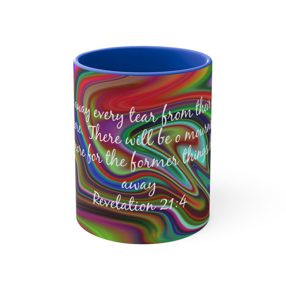 78CMSM  Colorful Marble Revelation 21:4 Mug