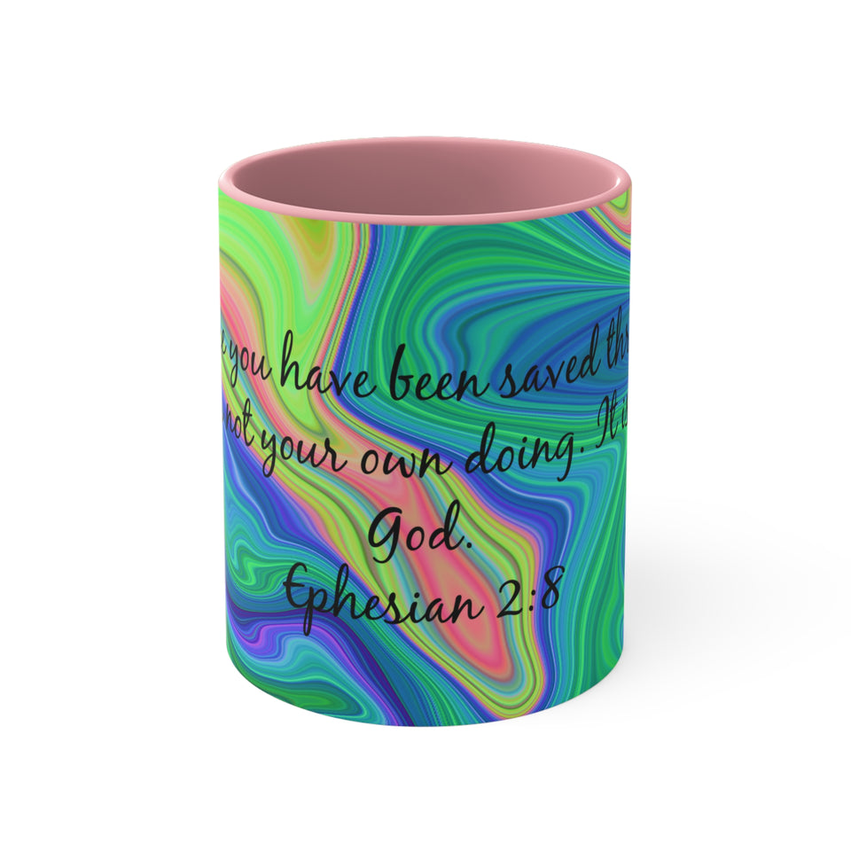 2CMSM Colorful Marble Ephesians 2:8 Mug