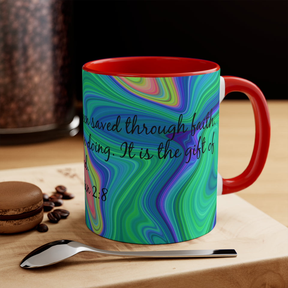 2CMSM Colorful Marble Ephesians 2:8 Mug
