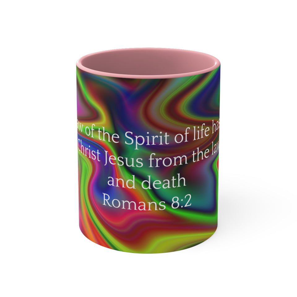 38CMSM  Colorful Marble Romans 8:2  Mug