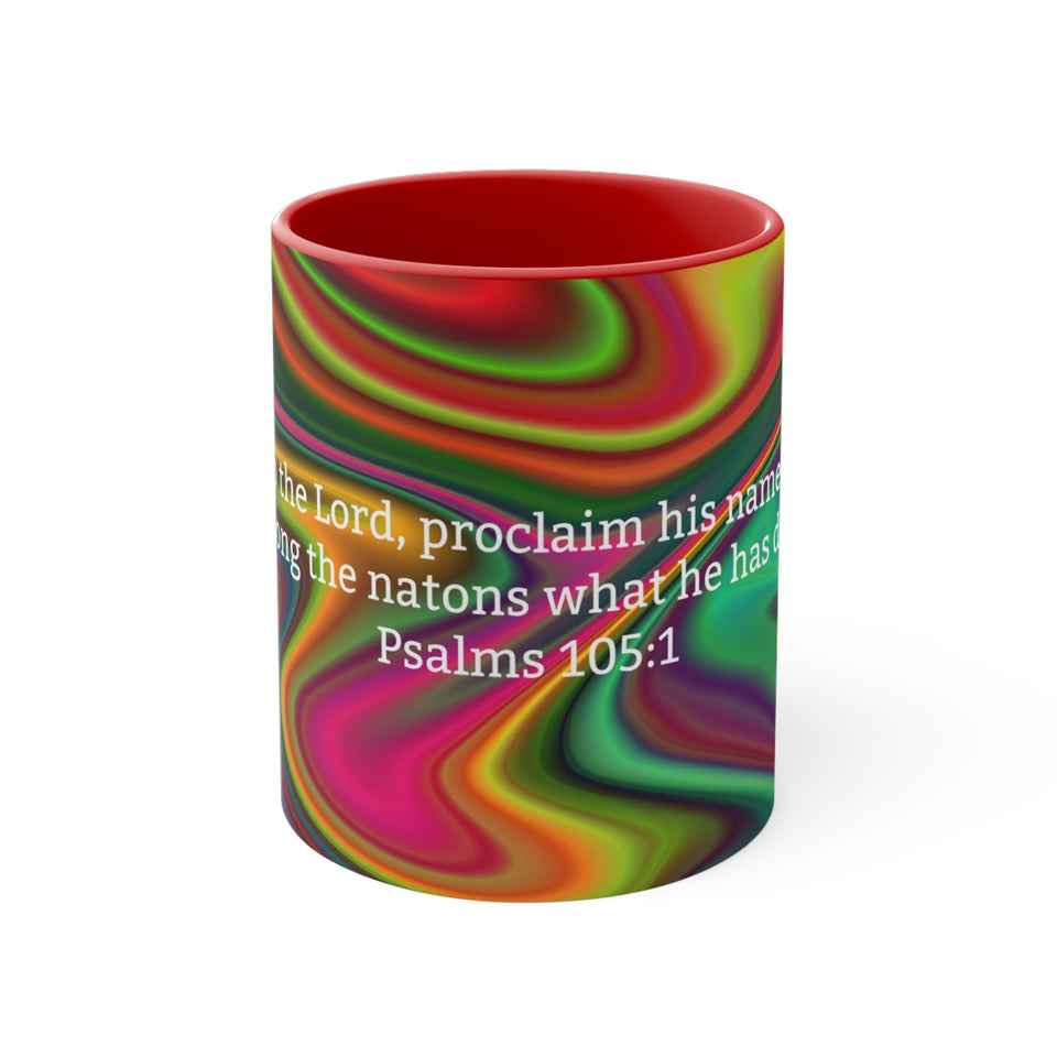 41CMSM  Colorful Marble Psalms 105:1  Mug
