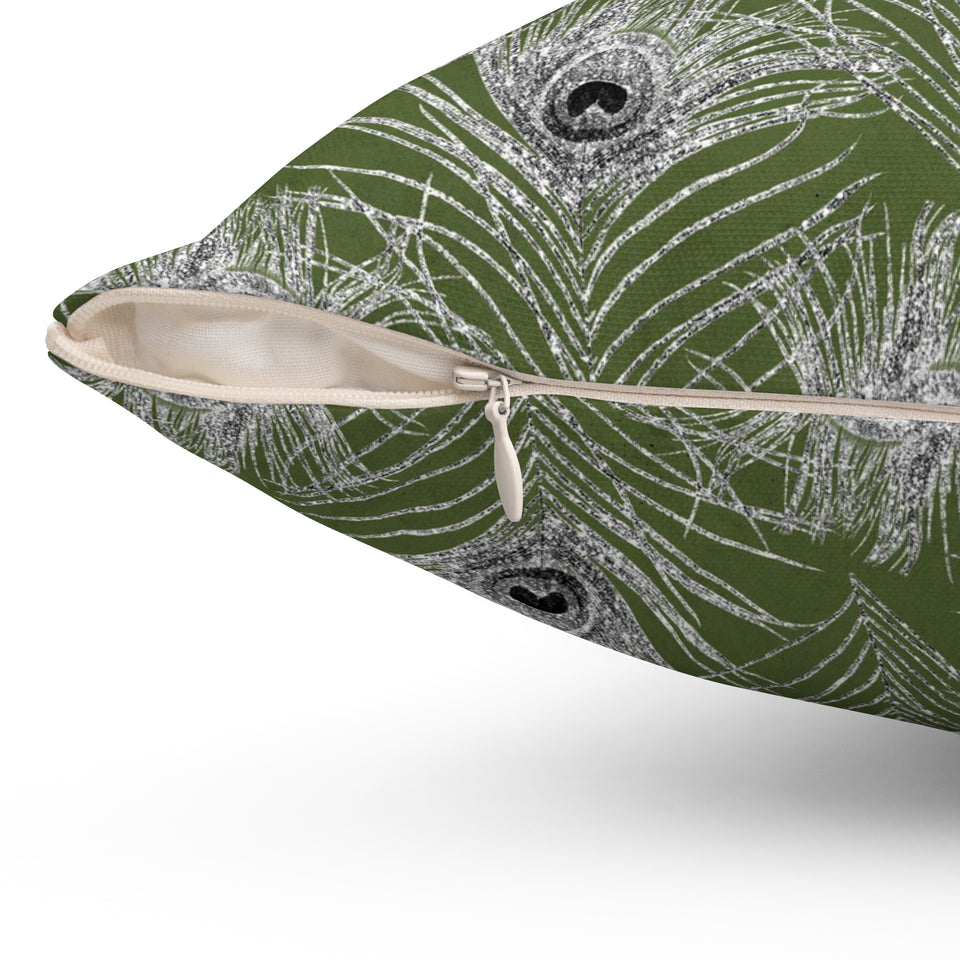 8PCF  Peacock Feather Pillow