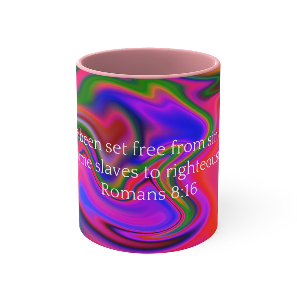 32CMSM  Colorful Marble Romans 8:16 Mug