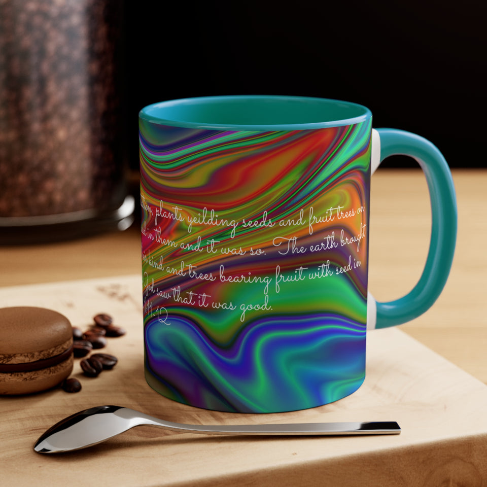 57CMSM  Colorful Marble Genesis 1:11-12 Mug