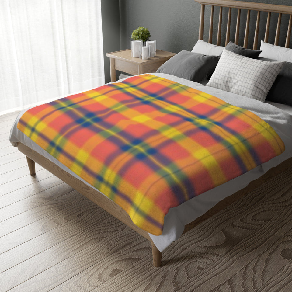 9CB  Colorful Plaid Blanket