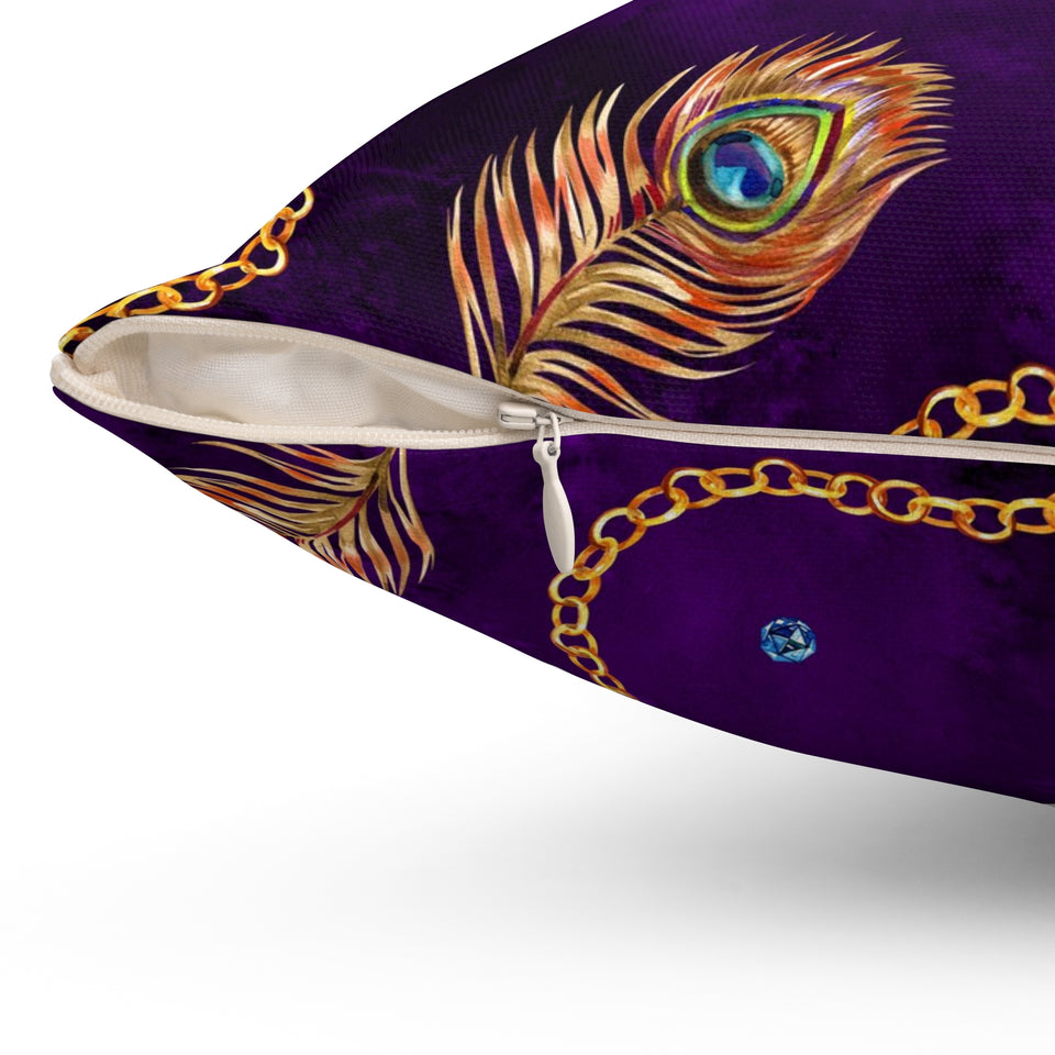 39PCF  Peacock Feather Pillow