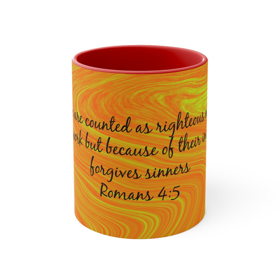 9CMSM  Colorful Marble Romans 4:5 Mug