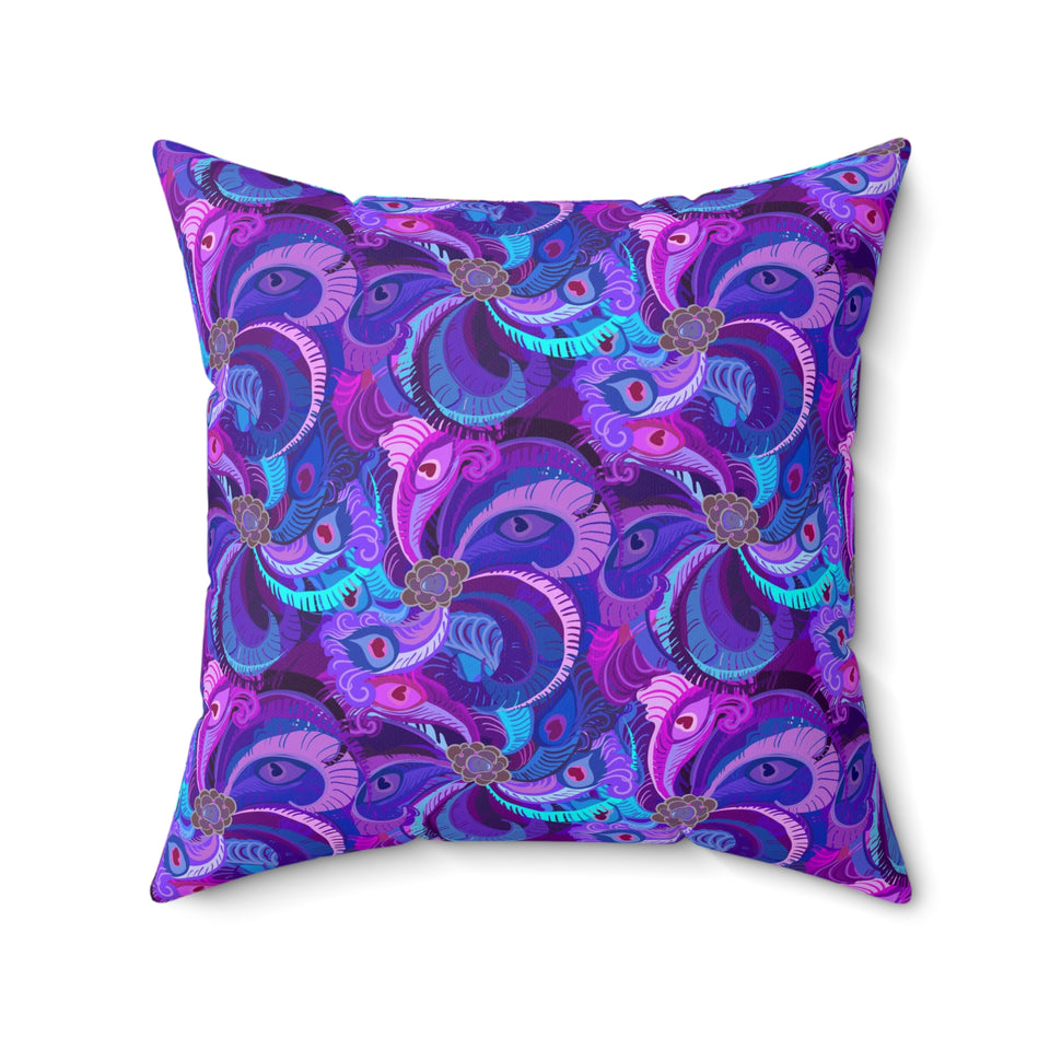 27PCF  Peacock Feather Pillow