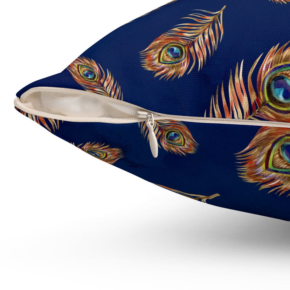 33PCF  Peacock Feather Pillow
