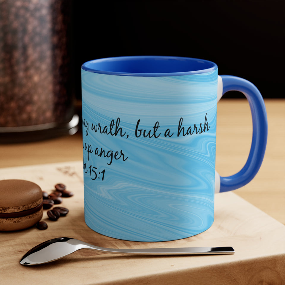 20CMSM  Colorful Marble Proverbs 15:1 Mug