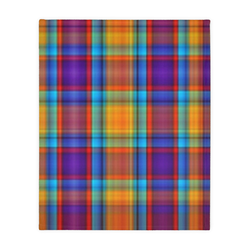49CB  Colorful Plaid Blanket