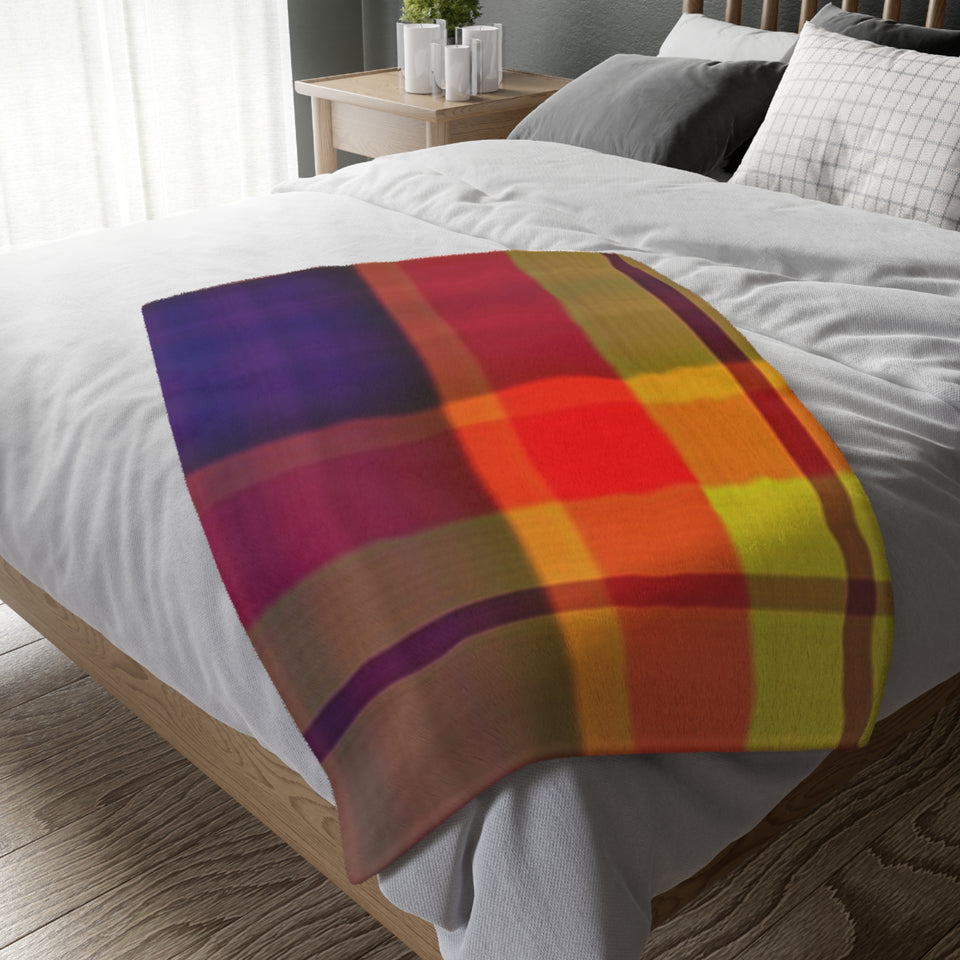 39CB  Colorful Plaid Blanket