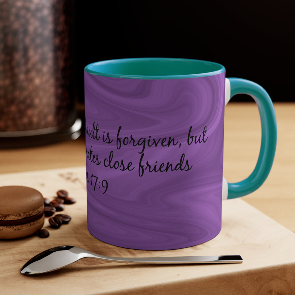 14CMSM  Colorful Marble Proverbs 17:9 Mug